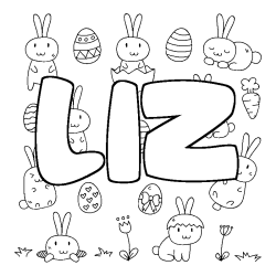 Dibujo para colorear LIZ - decorado Pascua