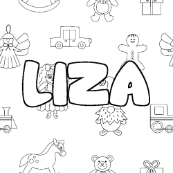 Dibujo para colorear LIZA - decorado juguetes