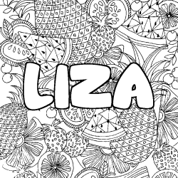 Coloración del nombre LIZA - decorado mandala de frutas