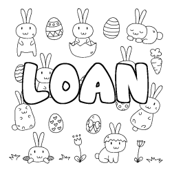 Dibujo para colorear LOAN - decorado Pascua