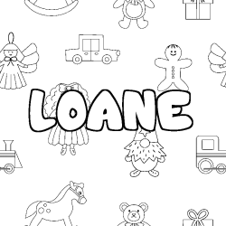 Coloración del nombre LOANE - decorado juguetes