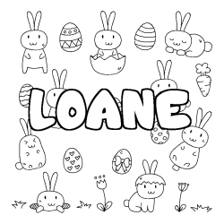 Coloración del nombre LOANE - decorado Pascua