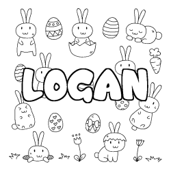 Coloración del nombre LOGAN - decorado Pascua