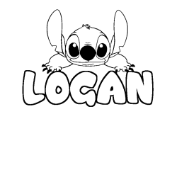 Coloración del nombre LOGAN - decorado Stitch