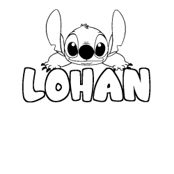 Coloración del nombre LOHAN - decorado Stitch