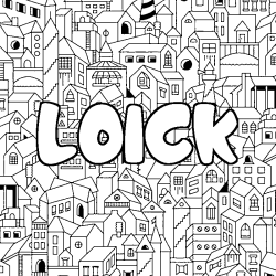 Coloración del nombre LOICK - decorado ciudad