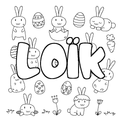 Coloración del nombre LOÏK - decorado Pascua