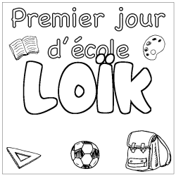 Coloración del nombre LOÏK - decorado primer día de escuela