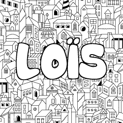 Dibujo para colorear LO&Iuml;S - decorado ciudad