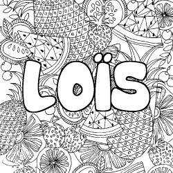 Dibujo para colorear LO&Iuml;S - decorado mandala de frutas