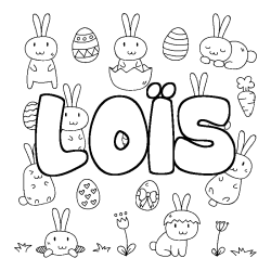 Coloración del nombre LOÏS - decorado Pascua