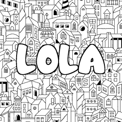 Dibujo para colorear LOLA - decorado ciudad