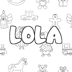 Dibujo para colorear LOLA - decorado juguetes