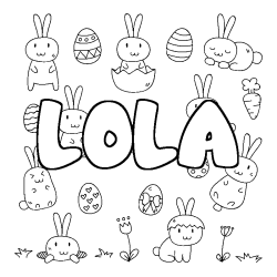 Coloración del nombre LOLA - decorado Pascua