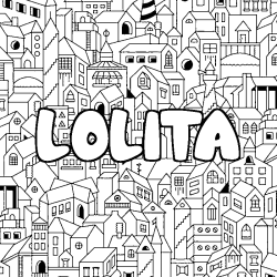 Dibujo para colorear LOLITA - decorado ciudad