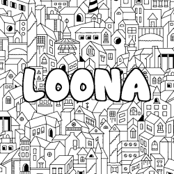 Dibujo para colorear LOONA - decorado ciudad