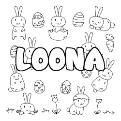 Coloración del nombre LOONA - decorado Pascua