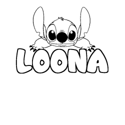 Coloración del nombre LOONA - decorado Stitch