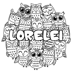 Dibujo para colorear LORELEI - decorado b&uacute;hos