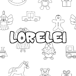 Dibujo para colorear LORELEI - decorado juguetes