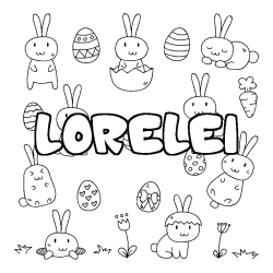 Dibujo para colorear LORELEI - decorado Pascua