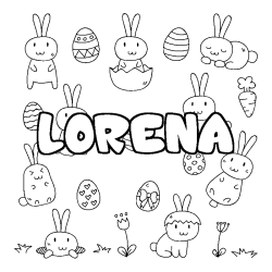 Coloración del nombre LORENA - decorado Pascua