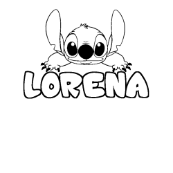 Coloración del nombre LORENA - decorado Stitch