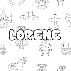 Coloración del nombre LORENE - decorado juguetes