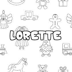 Coloración del nombre LORETTE - decorado juguetes