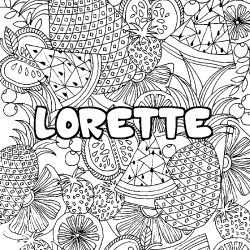 Dibujo para colorear LORETTE - decorado mandala de frutas