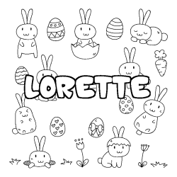 Coloración del nombre LORETTE - decorado Pascua