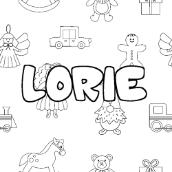 Coloración del nombre LORIE - decorado juguetes