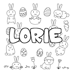 Coloración del nombre LORIE - decorado Pascua