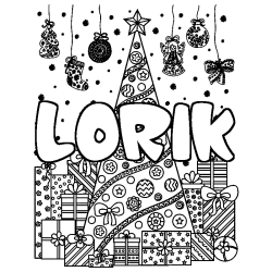 Coloración del nombre LORIK - decorado árbol de Navidad y regalos