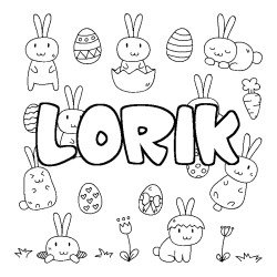 Coloración del nombre LORIK - decorado Pascua