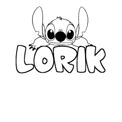 Coloración del nombre LORIK - decorado Stitch