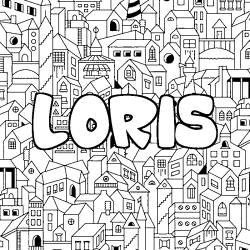 Coloración del nombre LORIS - decorado ciudad