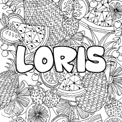 Coloración del nombre LORIS - decorado mandala de frutas