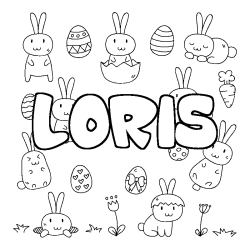 Coloración del nombre LORIS - decorado Pascua