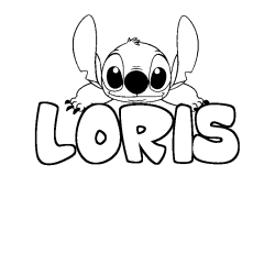 Coloración del nombre LORIS - decorado Stitch