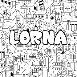 Dibujo para colorear LORNA - decorado ciudad