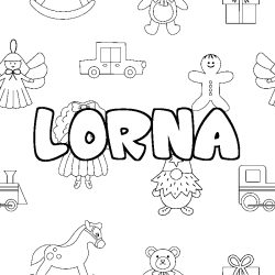 Coloración del nombre LORNA - decorado juguetes