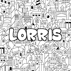 Coloración del nombre LORRIS - decorado ciudad