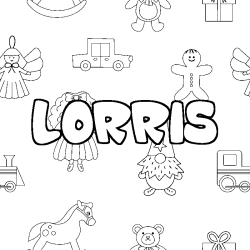 Coloración del nombre LORRIS - decorado juguetes