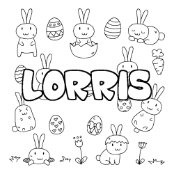 Coloración del nombre LORRIS - decorado Pascua