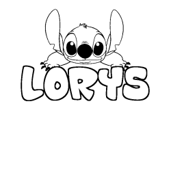 Coloración del nombre LORYS - decorado Stitch