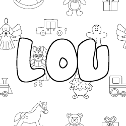 Dibujo para colorear LOU - decorado juguetes