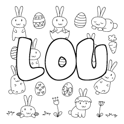 Dibujo para colorear LOU - decorado Pascua