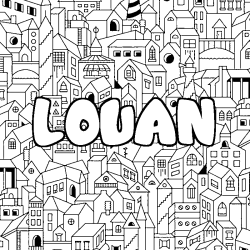 Coloración del nombre LOUAN - decorado ciudad