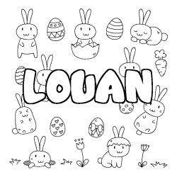 Coloración del nombre LOUAN - decorado Pascua